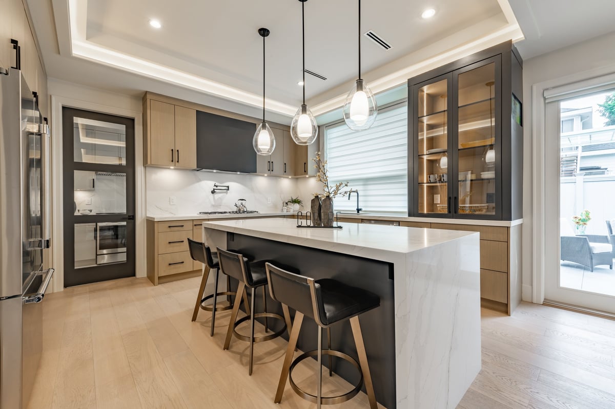 Detail of the new kitchen in the Newtown renovation