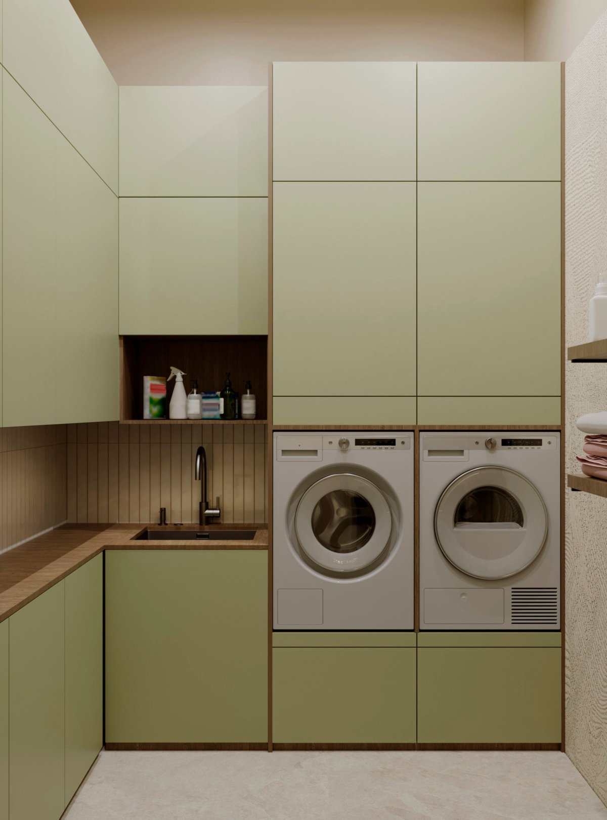 A finished laundry renovation in a Geelong home by Morrissey Built